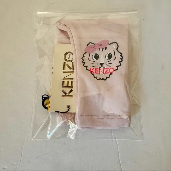 NWT KENZO Baby Girl Tiger Logo Leggings Light Pink Organic Cotton Size 3M - Picture 13 of 13